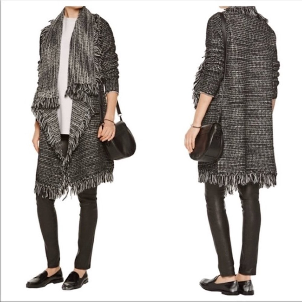 Vince Fringe Cardigan Sweater Coat, Size M